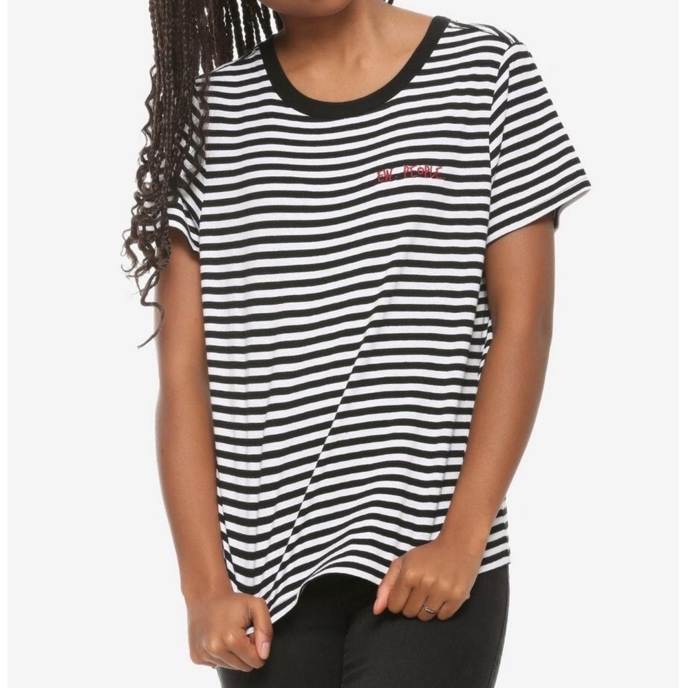 Hot topic “ew. people” striped top